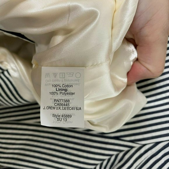J Crew Black White Stripe Two Button Schoolboy Blazer Jacket - Picture 5 of 9